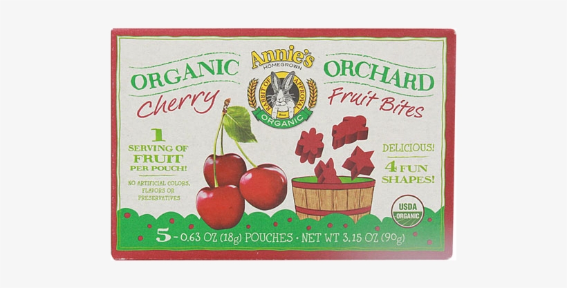 Annie's Homegrown Organic Cherry Fruit Bites - Annie's Organic Orchard Fruit Bites, Cherry - 5 Count,, transparent png