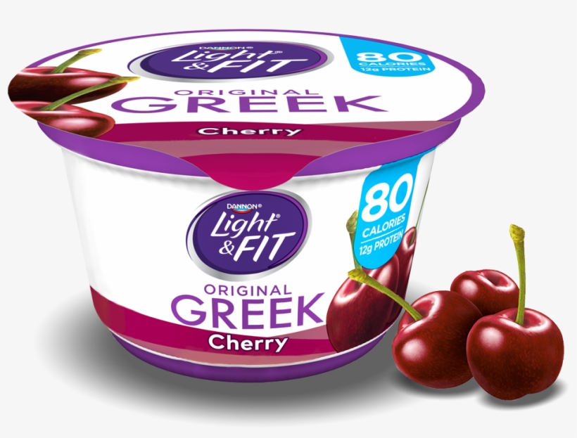 Cherry Greek Yogurt - Light & Fit Yogurt, Greek, Nonfat, Vanilla - 5.3, transparent png