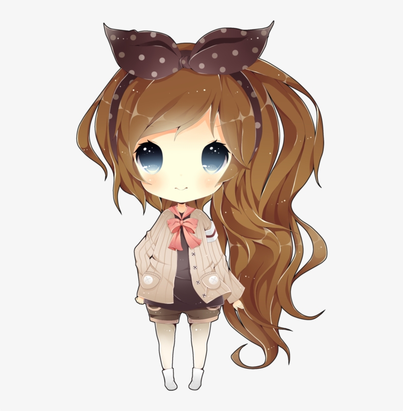 Art Trade With Jellydrop By Eo21 - Chibi Girl With Brown Hair, transparent png
