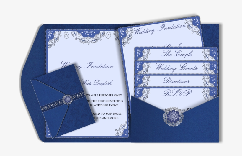 Email Wedding Card Pocket Fold Design - Royal Blue Invitation Design, transparent png