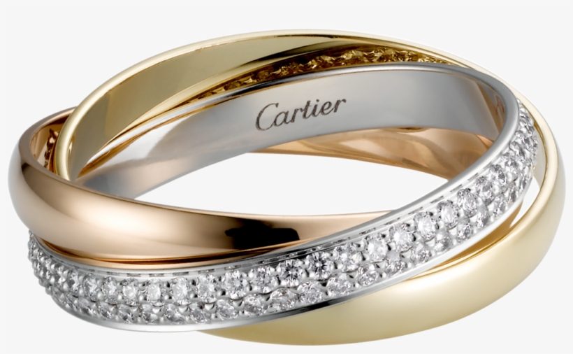 Trinity Ring, Small Modelwhite Gold, Yellow Gold, Pink - Cartier Russian Wedding Band, transparent png