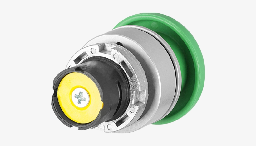 Mushroom Push Button Ø 40 Flush Mount Momentary Green - Plastic, transparent png
