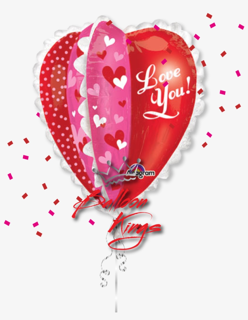 Ultra Shape I Love You - Panel Heart Foil Balloon, transparent png