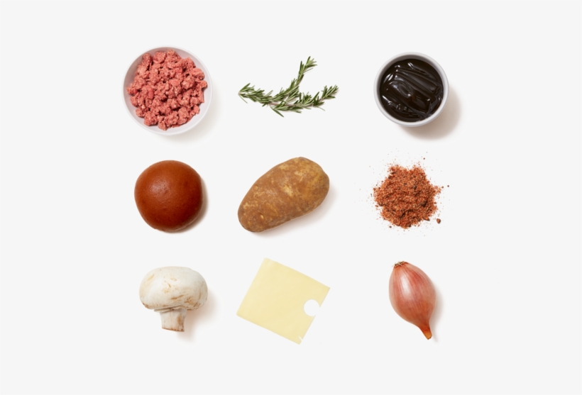 Mushroom & Swiss Cheeseburgers With Roasted Rosemary - Cheeseburger, transparent png