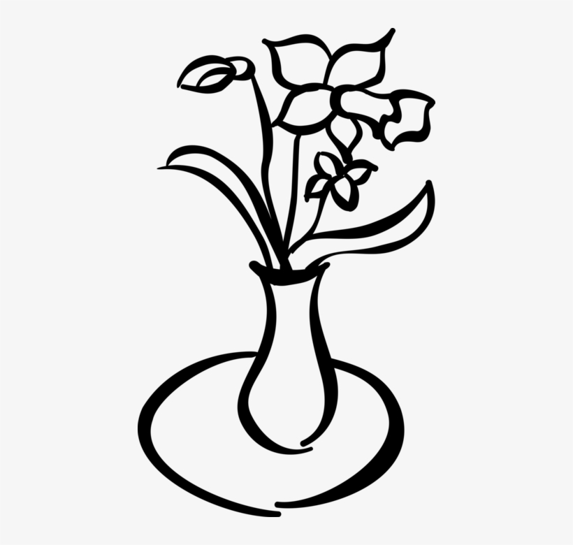 Vector Illustration Of Cut Flowers In Glass Vase, transparent png
