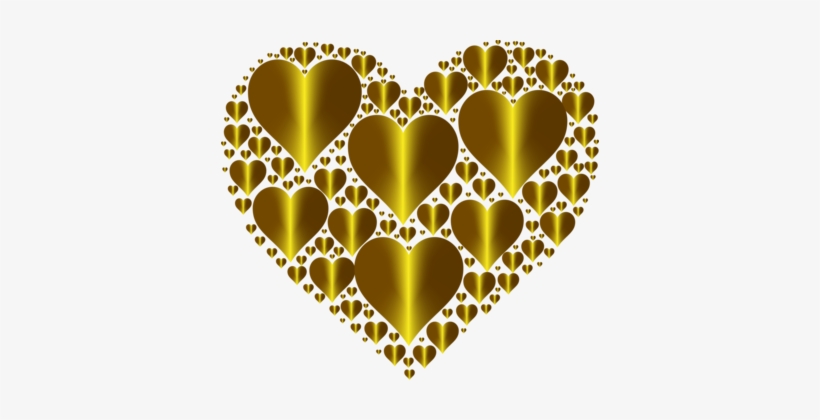 Love Heart Romance Shape - Yellow Hearts No Background, transparent png