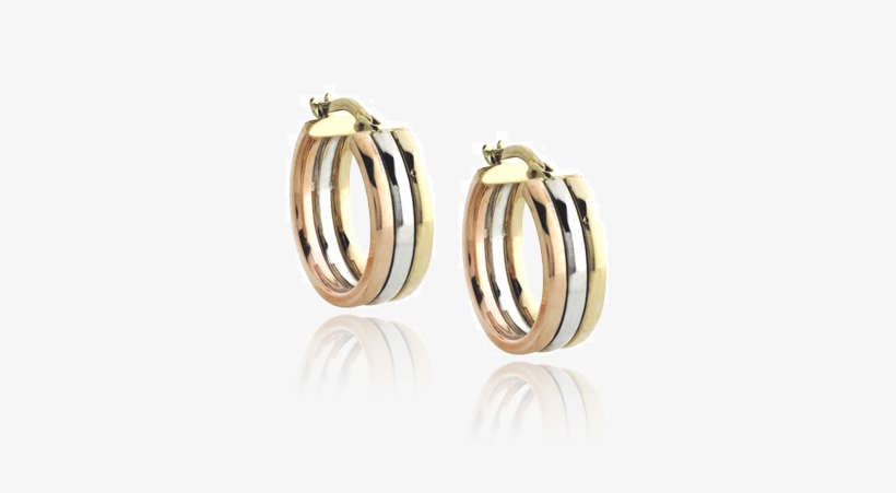 Tri-colour Hoop Round Earrings - Earrings, transparent png
