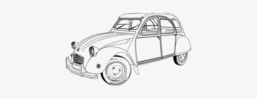 Citroën 2cv - Coches Antiguos Para Colorear, transparent png