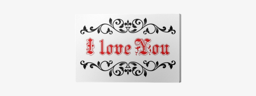 I Love You In A Calligraphic Frame Canvas Print • Pixers® - Heading Design For Project, transparent png