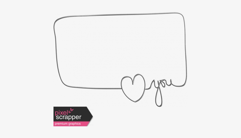 Love You Wire Word Art Frame - Digital Scrapbooking, transparent png