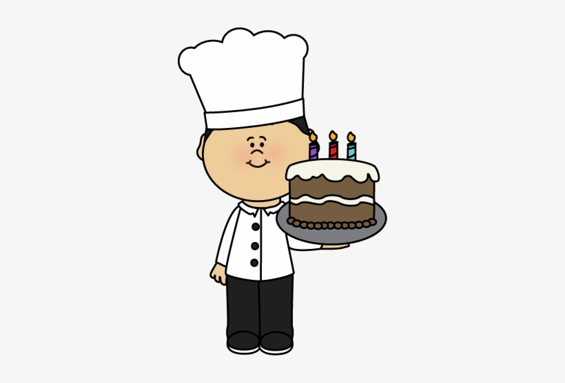 Chef With Birtday Cake Clip Art - Cook Clipart, transparent png