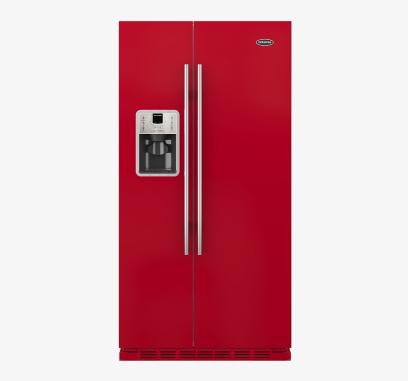 Britannia Montana Red American Style Fridge Freezer - Refrigerator, transparent png