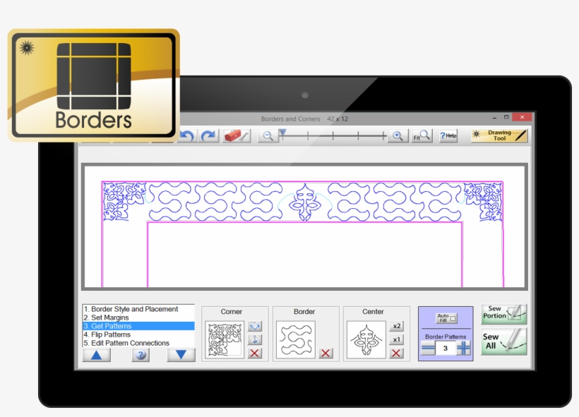 Easy Border Design - Quilting, transparent png