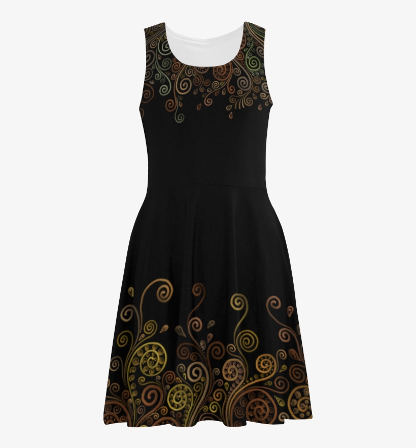 Colorful Hand Painted And Original 3d Design On Black - Sundress, transparent png