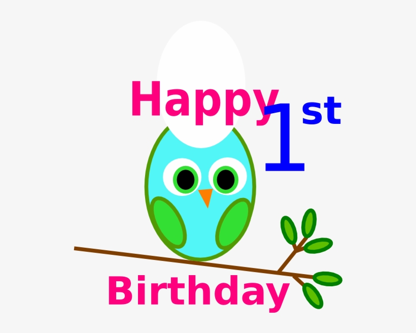 Blue Green Owl 1st Birthday Clip Art - Solve For Happy, transparent png