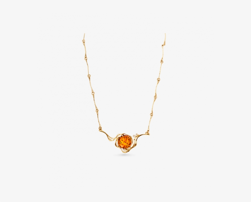 18 Carat Gold Necklace With Diamonds And Amber - Necklace, transparent png