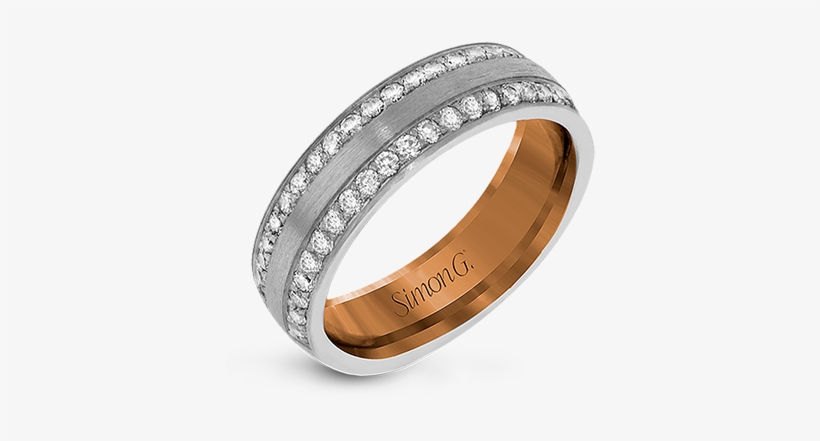 Lg183 Men Ring - Simon G. 14k White Gold Two Tone Men's Wedding Band, transparent png