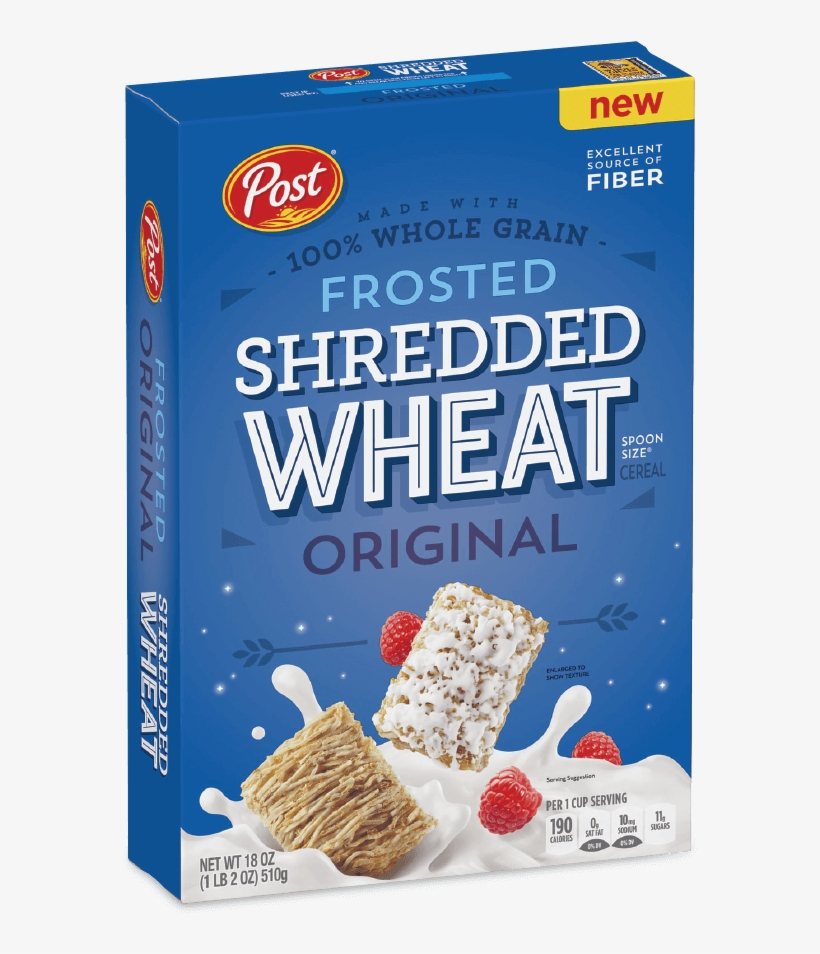 Post Shredded Wheat Frosted Wheat Cereal Box - Shredded Wheat, transparent png