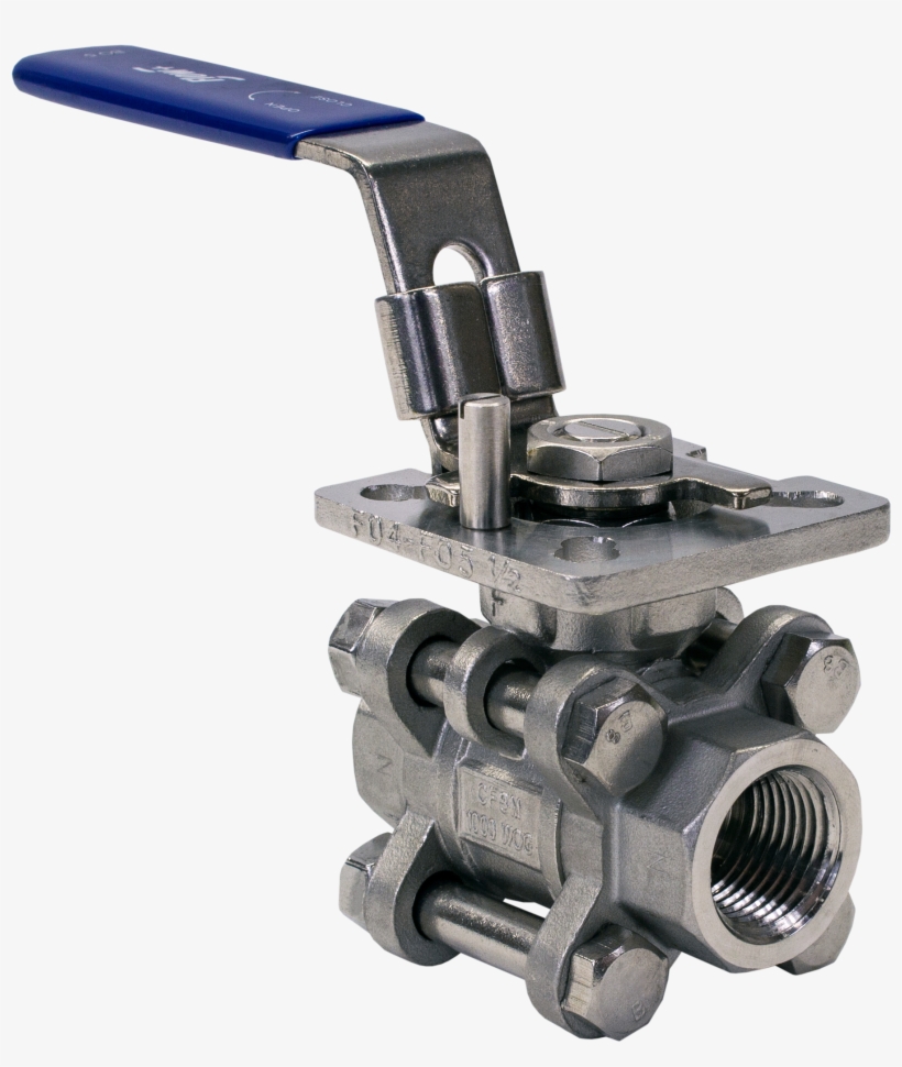 Flow , 3 Piece Stainless Steel Ball Valve, transparent png