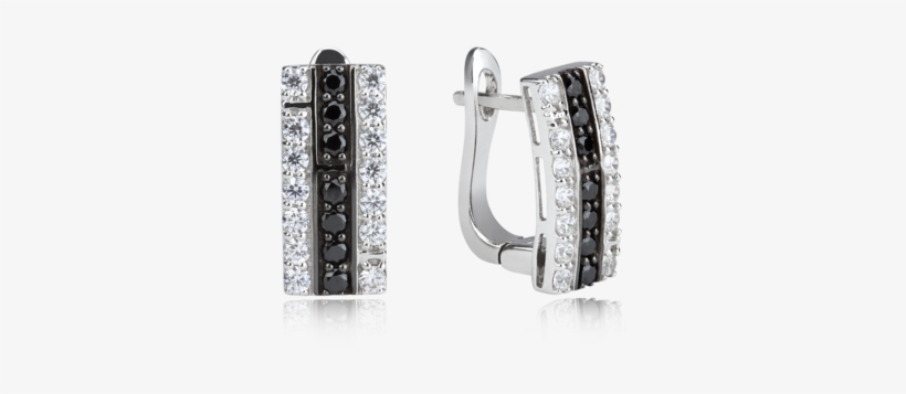 Fancy Sterling Silver Earrings - Cubic Zirconia 925 Sterling Silver Earrings-mid Night, transparent png