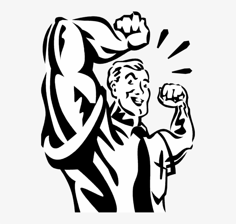 Vector Illustration Of Businessman Strongman Bodybuilder - Vector Graphics, transparent png