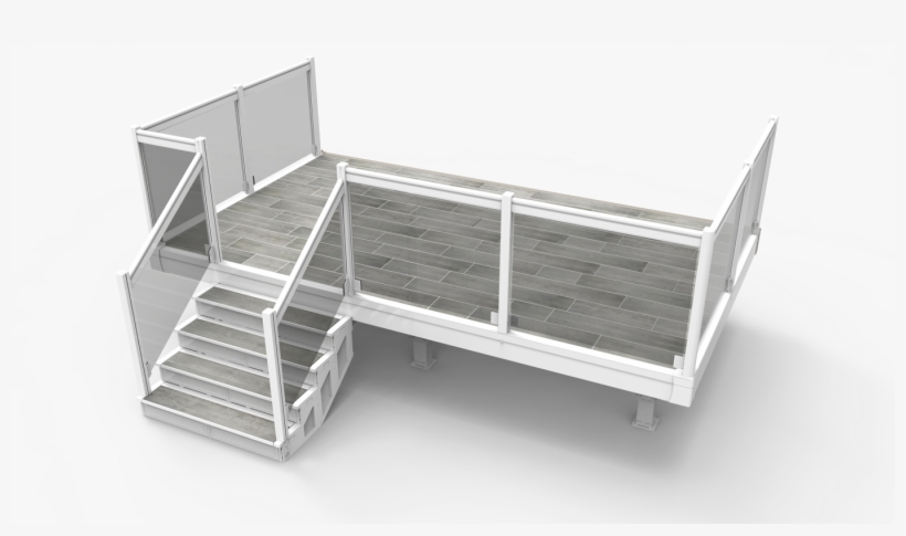 White Glass Railing With Handrail And Weathered Board - Bed Frame, transparent png