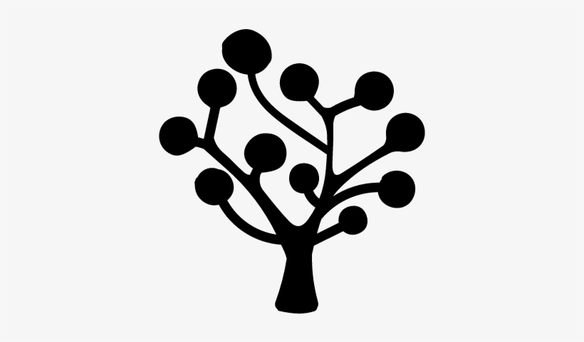 Tree Silhouette Of Circular Leaves Vector - Decision Tree Icon Png, transparent png