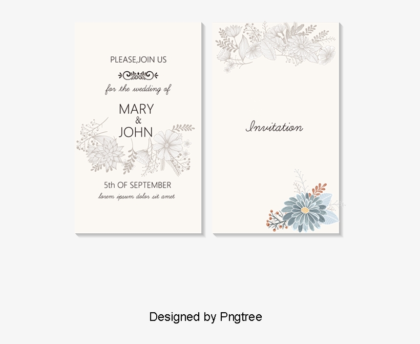 Elegant Plant Flowers Wedding Greeting Card Pictures, - Wedding, transparent png