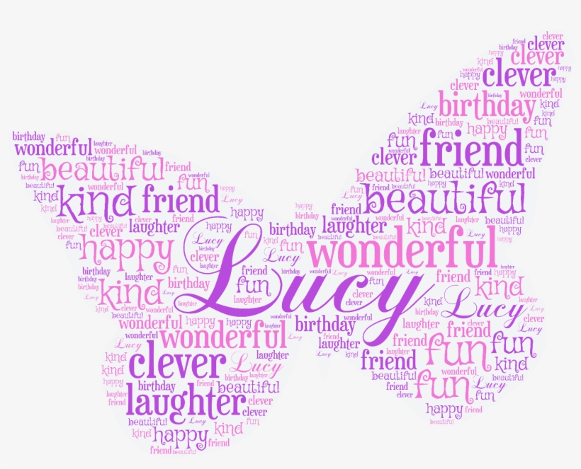 1 Of 3free Shipping Personalised Word Art Butterfly - Baxter Of California, transparent png