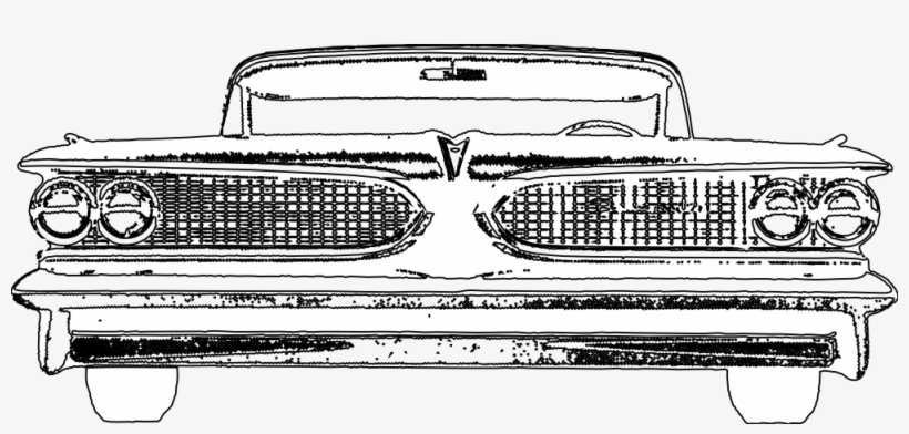 Classic Car Clipart Line Art - Old Cars Pictures White And Black, transparent png