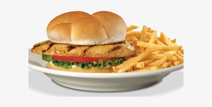 Grill Chicken Sandwich With Fries - Chicken Sandwich, transparent png
