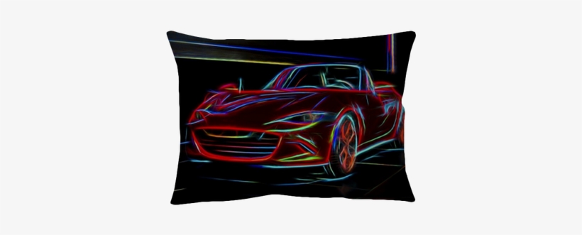 Psychedelic Sports Car Line Art Throw Pillow • Pixers® - Painting, transparent png