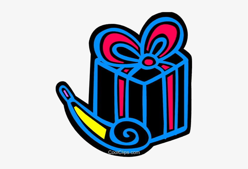 Birthday Gift With A Noise Maker Royalty Free Vector, transparent png