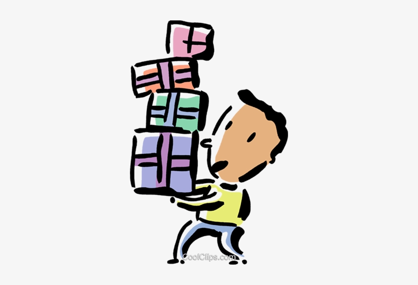 Boy Carrying His Birthday Gifts Royalty Free Vector - Illustration, transparent png