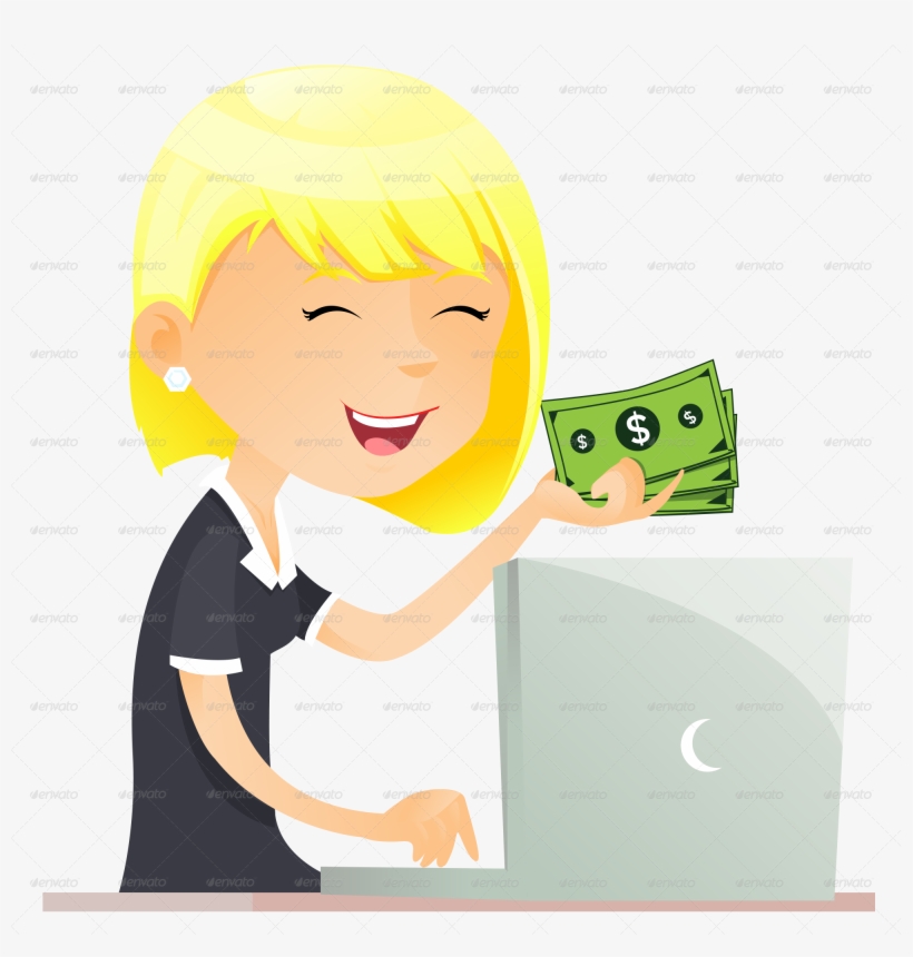 Business Woman And Computer Png Jpg File/blonde Right - Businessperson, transparent png