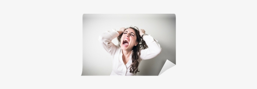Frustrated Beautiful Young Businesswoman Wall Mural - Mom Screaming, transparent png