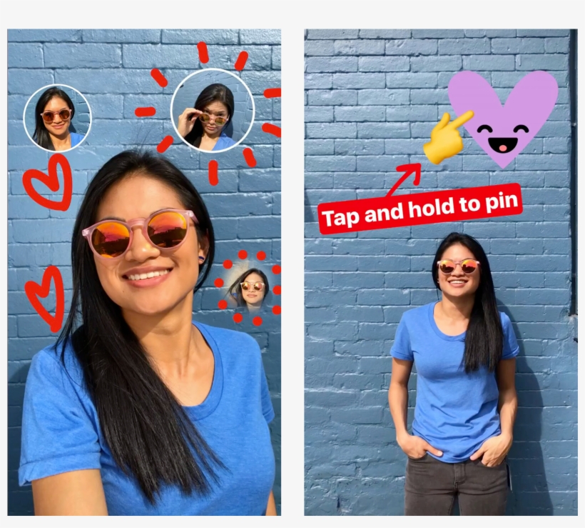 How To Make Selfie Stickers On Instagram & Fill Your - Pin Stickers Instagram Stories, transparent png