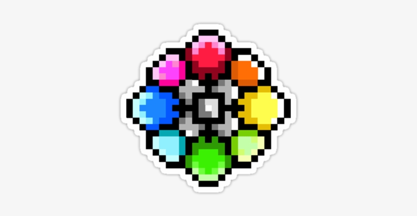 21141426 Pokemon Kanto Badges Pixel Art Rainbow Badge - Pokemon Badges Pixel Art, transparent png