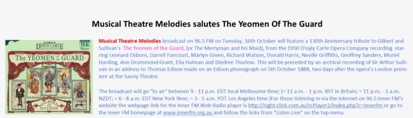 Stephen Sondheim Joined Patti Lupone On Graham Norton's - Gilbert & Sullivan: Yeomen, transparent png