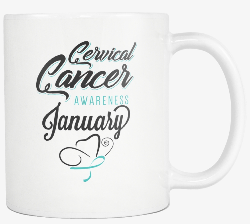 Cervical Cancer Awareness Month January Teal Ribbon - Set Of 4 Personalized Stemless Wine Tumblers, transparent png