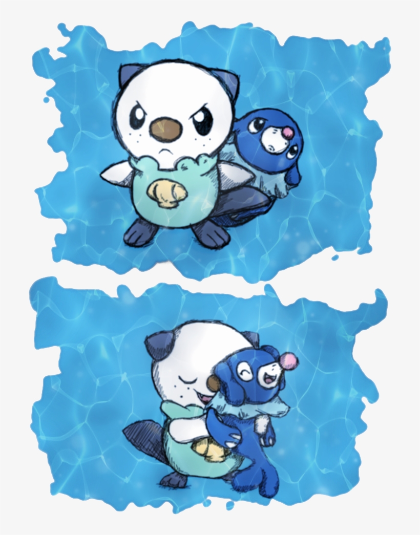 Awww You Go Oshawott Protect Poor Popplio From The - Pokémon, transparent png