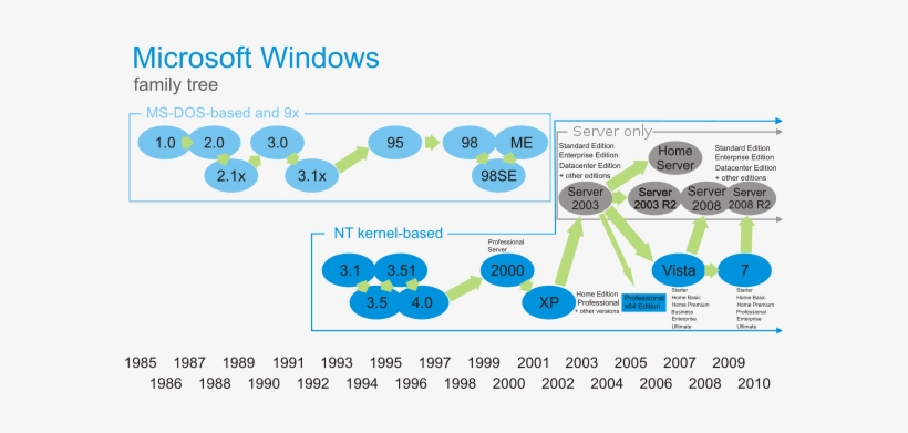 Windows600px Family Tree Svg - Historia De Microsoft Windows, transparent png