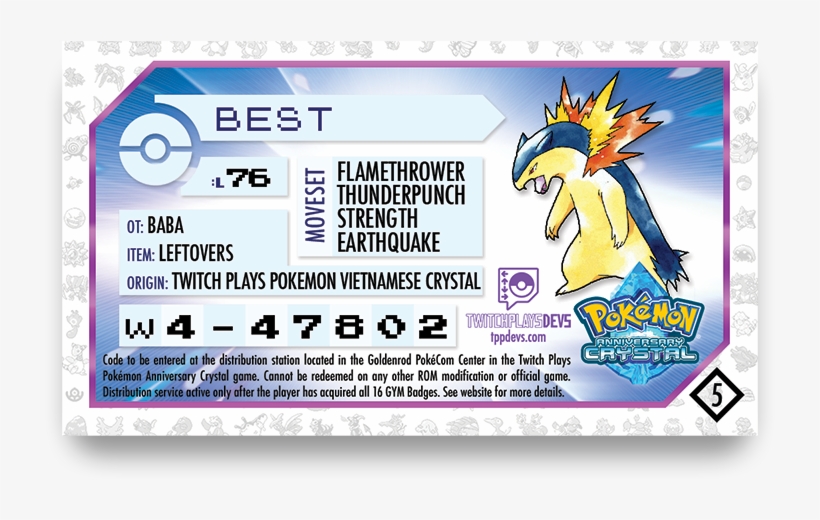 Tpp Crystal 251celebrate The Dreamcast's Birthday With - Twitch Plays Pokemon Anniversary Crystalrom, transparent png