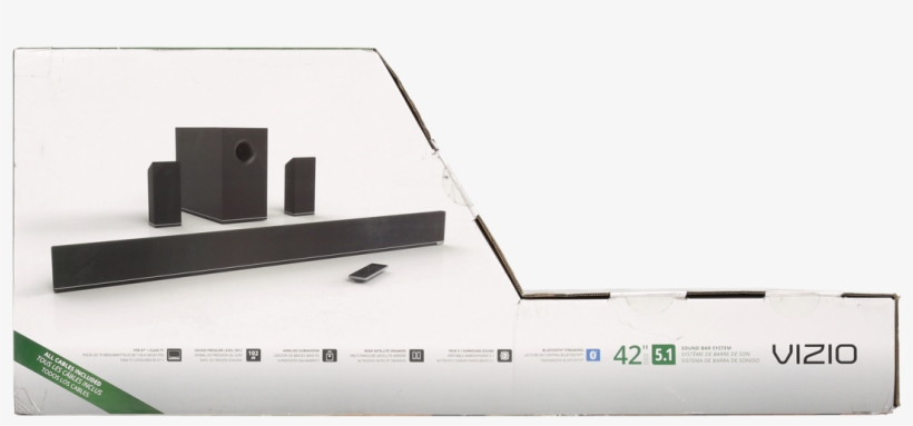 Vizio 42" - Vizio S3851x-c4 Sound Bar System - For Home Theater, transparent png