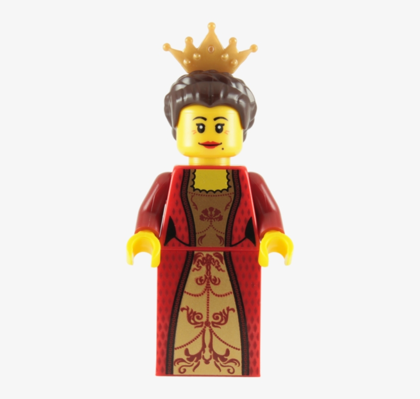 Lego Queen With Dark Brown Hair Minifigure - Lego Red Queen Mini-figure 7952, transparent png