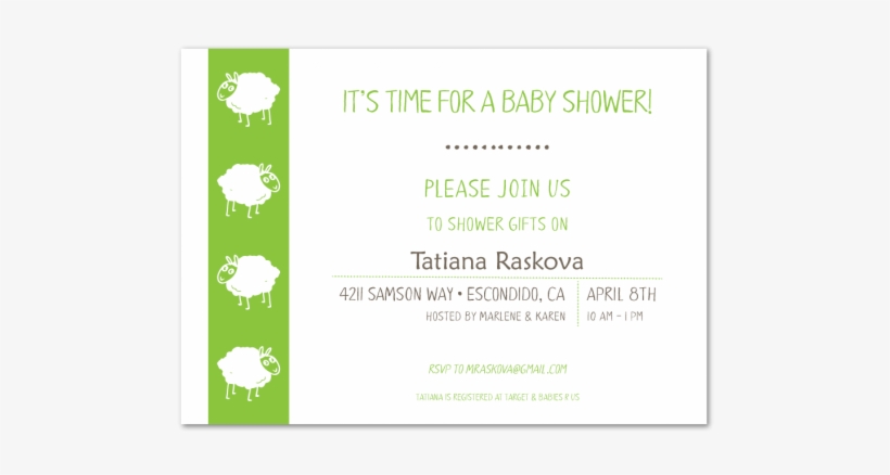 Little Lamb Baby Shower Invitation - Baby Shower, transparent png