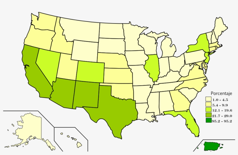 Mapa De Estados Unidos En Espanol - Us Population Map 2050, transparent png