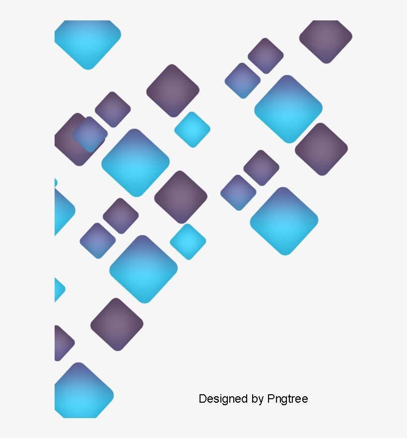 Digital Technology Blue Geometric Squares Gradient, - Psd, transparent png