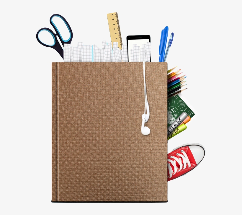 Stationery Vector With Books And Pencils - Clip Art, transparent png