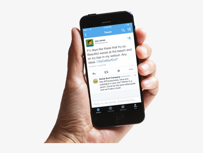 A Few Days Later, Joe Tweets @socalsurfco For Advice - Iphone, transparent png